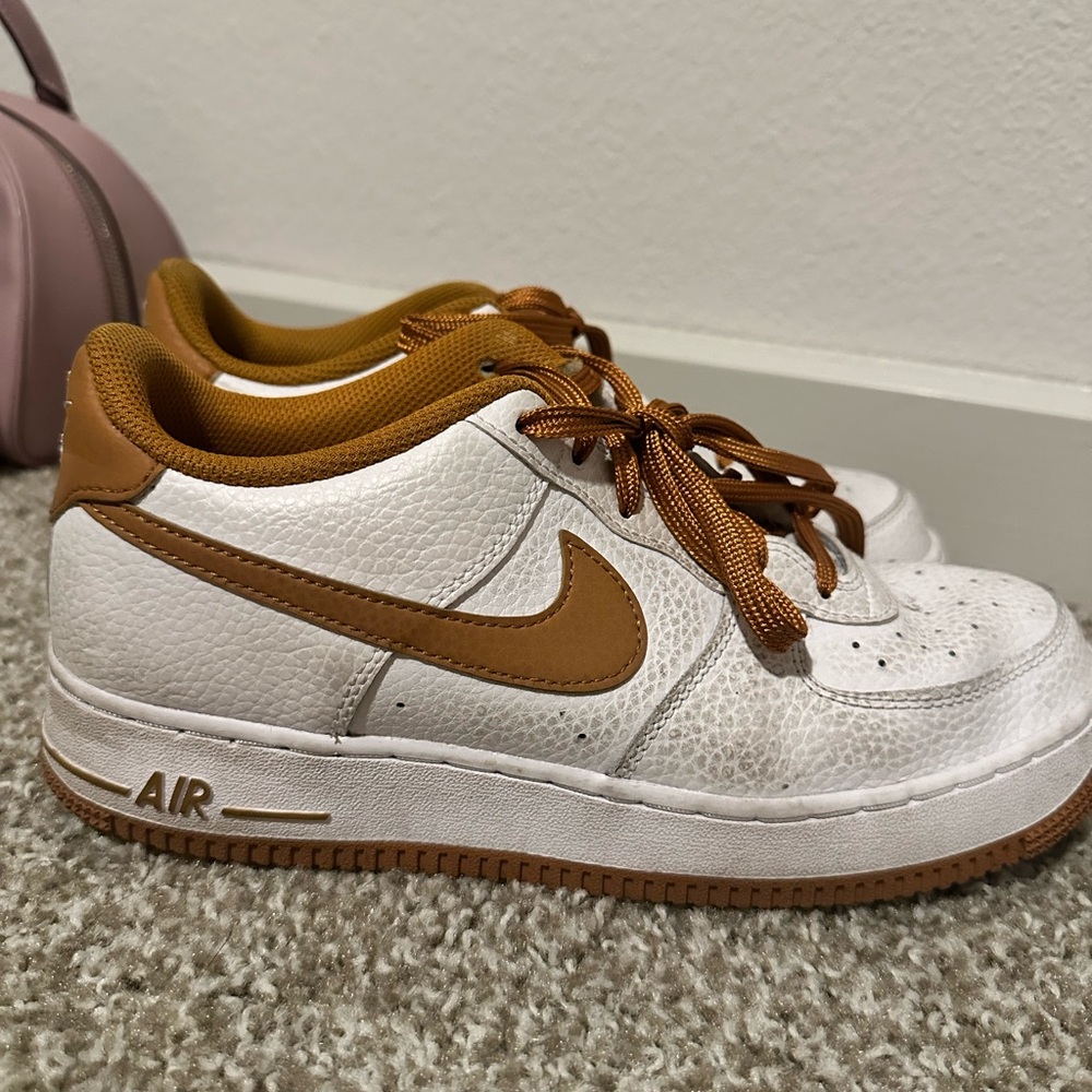 Nike White and Brown Air Force One
